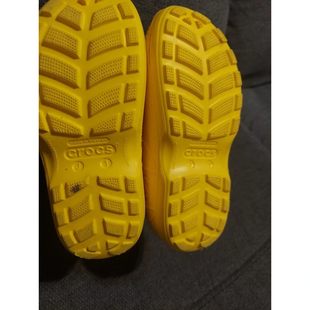 Crocs Kids TODDLERS Unisex YELLOW Handle It Rain Boots J1 Shoes Waterproof